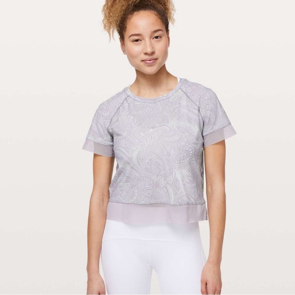 Lululemon Stripe in Stride Paisley Crop Top